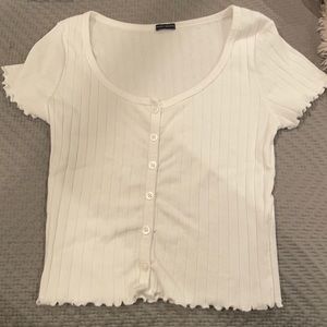 brandy melville white ribbed zelly top